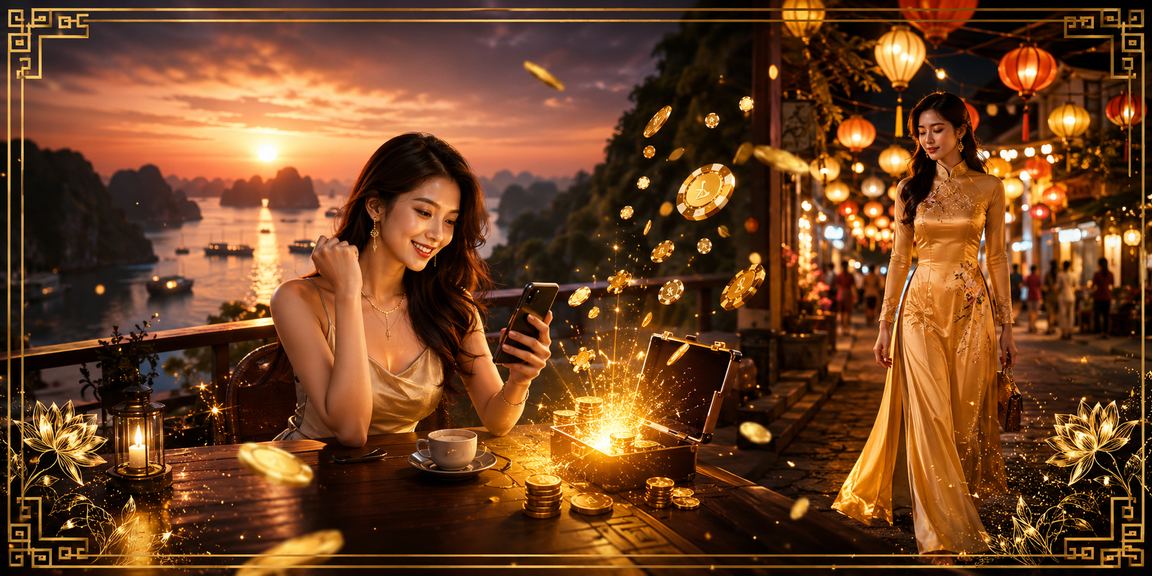 Người chơi tại Hạ Long vừa uống cà phê vừa kiểm tra khuyến mãi casino trên điện thoại
