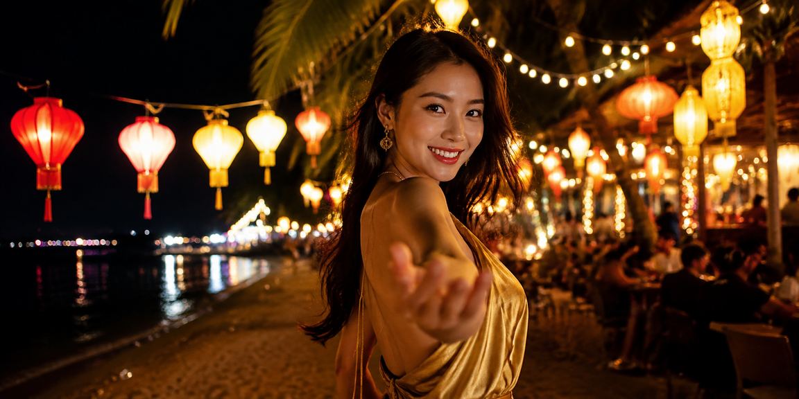 Không gian giải trí casino tại Hội An về đêm với đèn lồng rực rỡ