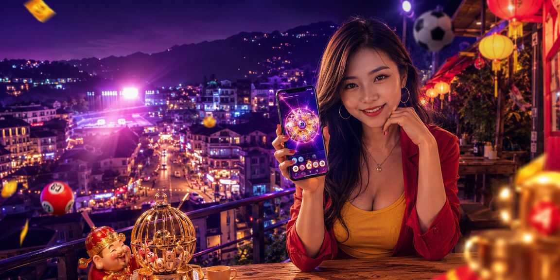 Người dùng xem kết quả xổ số và cá cược tại quán cà phê vùng núi Sapa